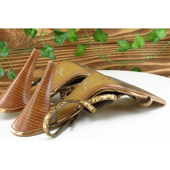 LINEA Paola Sz 8.5 M Gold Gladiator Leather Women Sandals - Picture 7 of 10